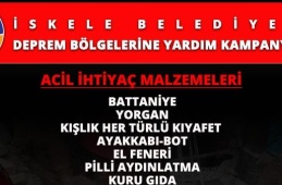 İskele Belediyesi deprem bölgelerine yardım kampanyası başlattı!